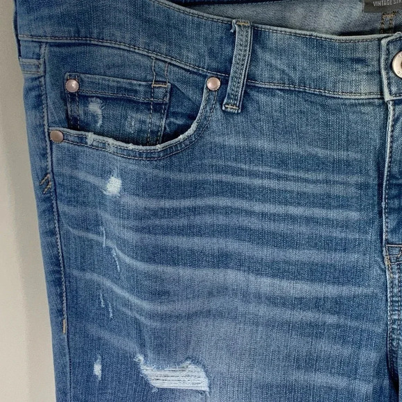 Torrid Denim Boyfriend Straight Vintage Stretch Distressed Jeans Size 16R Blue - Picture 5 of 16